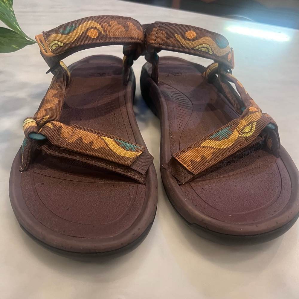 Parks Project Brown Sandals with Colorful Straps